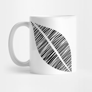 Black Leaf Minimal Modern Botanical Pattern Mug